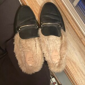 Target Black Faux Fur Lined Loafers